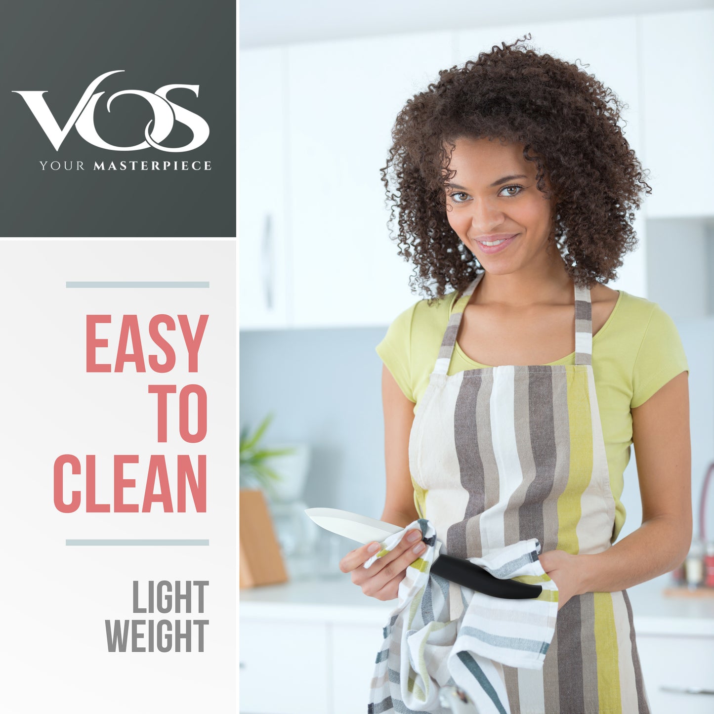 Ceramic 4 Pcs Knife Set with Knives Holder - Black