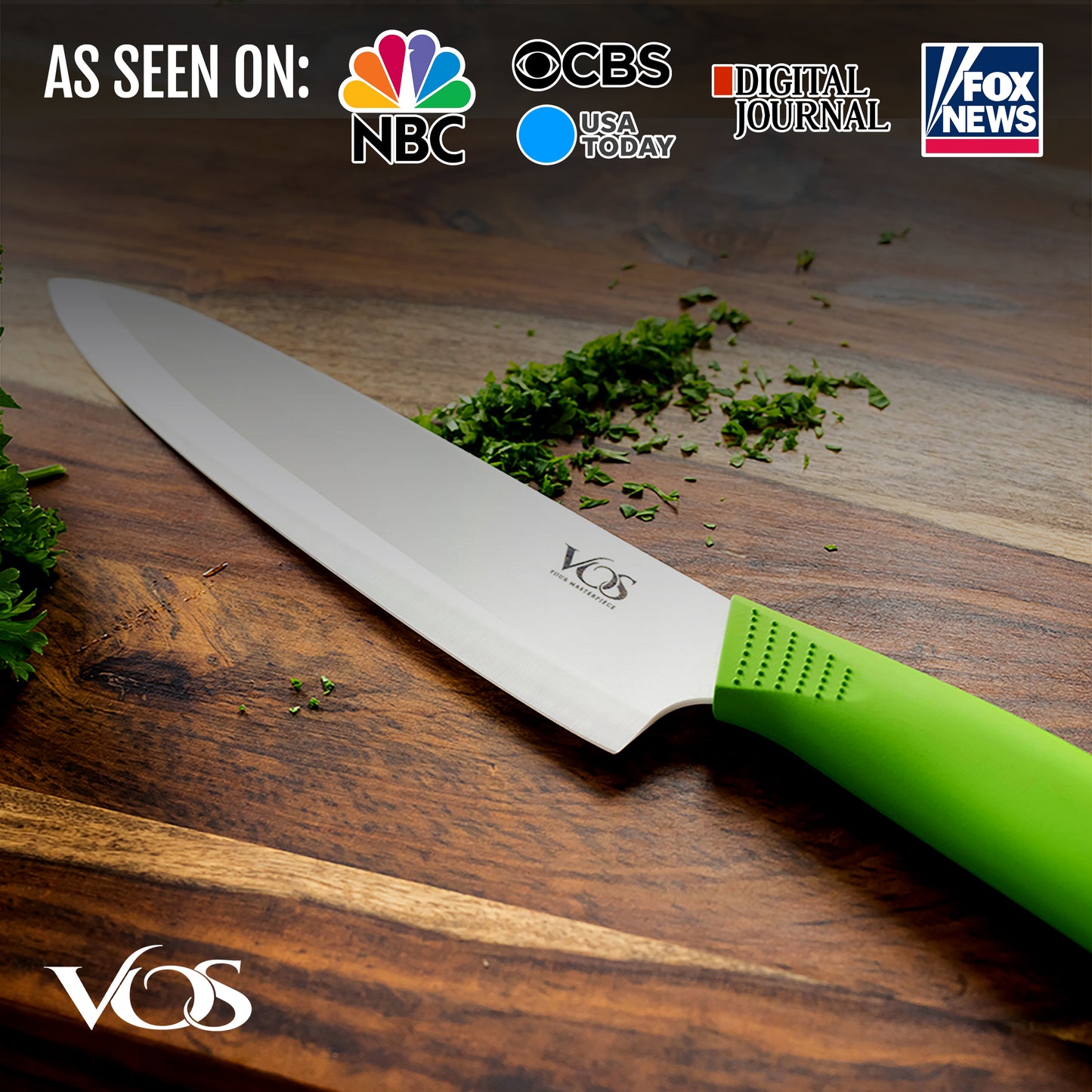 8 Inches Ceramic Knife Chef with Gift box - Green