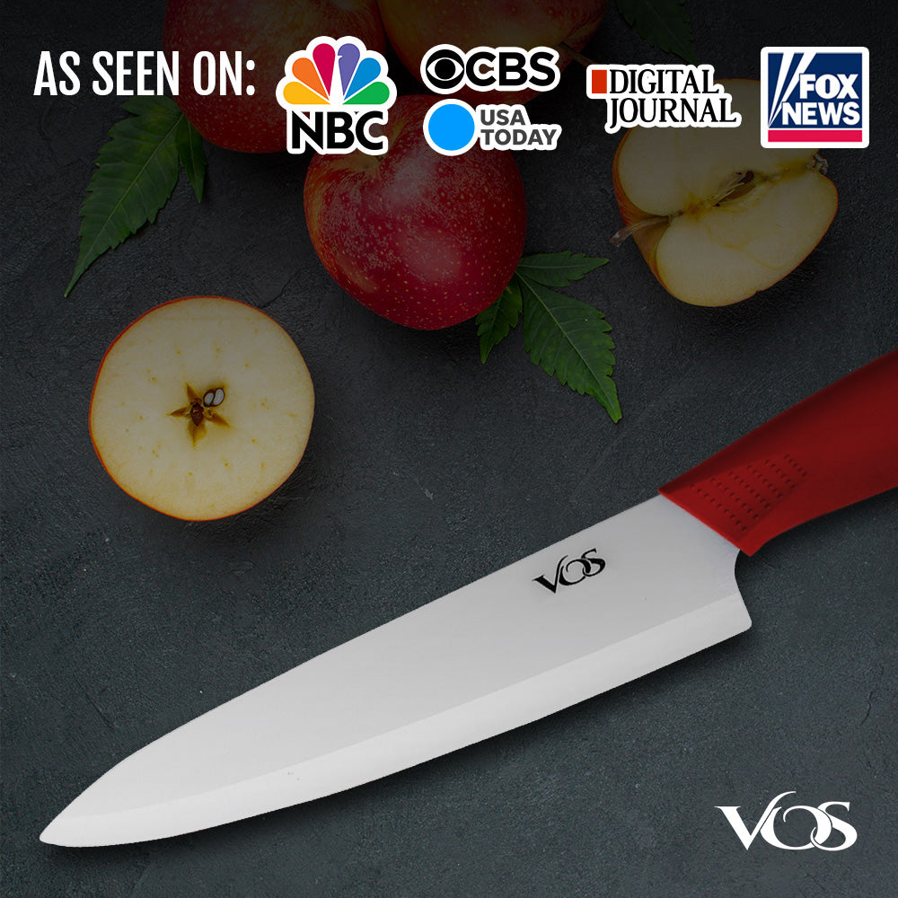 8 Inches Ceramic Knife Chef with Gift box - Red