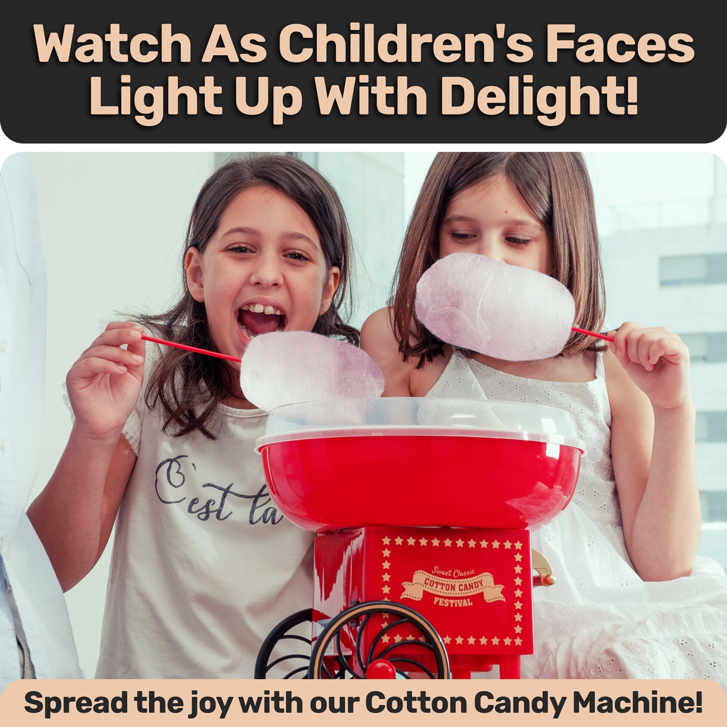 Cotton Candy Machine Kit - Red Retro Sugar Candy Maker