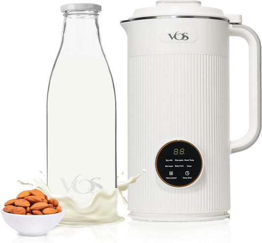 Vos Nut Milk Maker Machine High-Capacity 40oz 1.2 Liter with Gift Glass Bottle