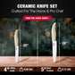 Vos ceramic knives set for kitchen in gift box, set of 2 ceramic knife with cover, 5.5" santoku & 4.5" utility for home cooks, Ultra Sharp, lightweight, rust-fre