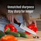 Vos Universal knife Block and Ceramic Kitchen Knives With Peeler, Ceramic Paring Knife 3", 4", 6", Inch Black and Red