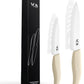Vos ceramic knives set for kitchen in gift box, set of 2 ceramic knife with cover, 5.5" santoku & 4.5" utility for home cooks, Ultra Sharp, lightweight, rust-fre