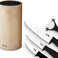 Vos Universal knife Block and Ceramic Kitchen Knives With Peeler, Ceramic Paring Knife 3", 4", 6", Inch Black
