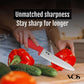 Vos Ceramic Knife Set with Peeler, Ceramic Knives Set For Kitchen, Ultra Sharp Kitchen Knife Set with Covers, 3" 4" 6" Paring, Utility & Chef Knife, Ultra Sharp, Lightweight, Dishwasher safe (Red)