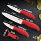 Vos Ceramic Knife Set with Peeler, Ceramic Knives Set For Kitchen, Ultra Sharp Kitchen Knife Set with Covers, 3" 4" 6" Paring, Utility & Chef Knife, Ultra Sharp, Lightweight, Dishwasher safe (Red)