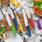 Vos Ceramic Knife with Peeler, Ceramic Knives Set For Kitchen, Ultra Sharp Kitchen Knife Set with Covers, 4"5"6"7"8" Paring, Chef Knife, Santoku & 2 more, Lightweight, Dishwasher safe (Multi-Color)