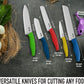 Vos Ceramic Knife with Peeler, Ceramic Knives Set For Kitchen, Ultra Sharp Kitchen Knife Set with Covers, 4"5"6"7"8" Paring, Chef Knife, Santoku & 2 more, Lightweight, Dishwasher safe (Multi-Color)
