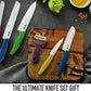 Vos Ceramic Knife with Peeler, Ceramic Knives Set For Kitchen, Ultra Sharp Kitchen Knife Set with Covers, 4"5"6"7"8" Paring, Chef Knife, Santoku & 2 more, Lightweight, Dishwasher safe (Multi-Color)