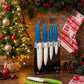Vos 5-Piece Ceramic Knife Set with Elegant Block plus Extra Paring Knife (Blue & Green)