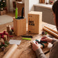 Vos Large Universal Oak Knife Block with Two 4" Ceramic Paring Knives (Green & Black)