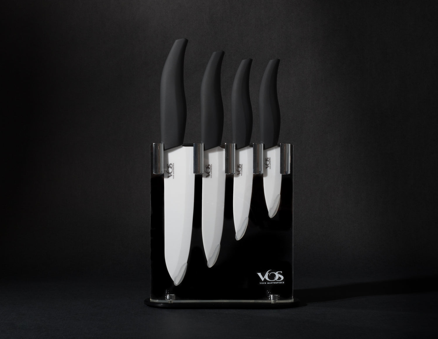 Ceramic Knives Set with Covers - 6 Pcs - Black – Vosknife