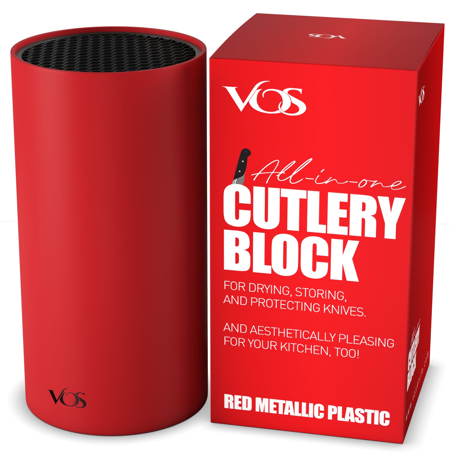 Vos Universal Knife Block - Countertop Knife Holder with Non Slip Base