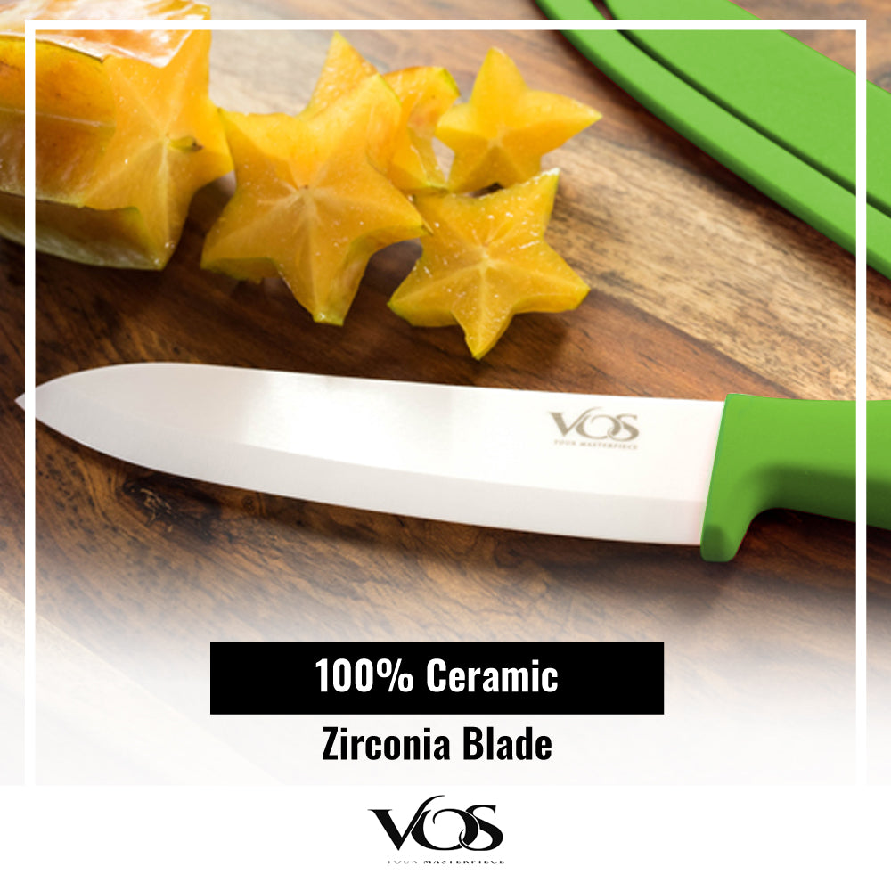 Vos Ceramic Chef Knife 8 Inch with Cover and a Gift Box - Sharp Zirconia  Blade Edge for Cutting, Paring, Slicing, Dicing, Chopping - Ideal for