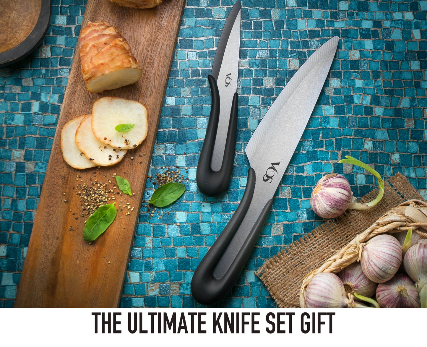 Ceramic Knife Set with Covers - 2 Pcs