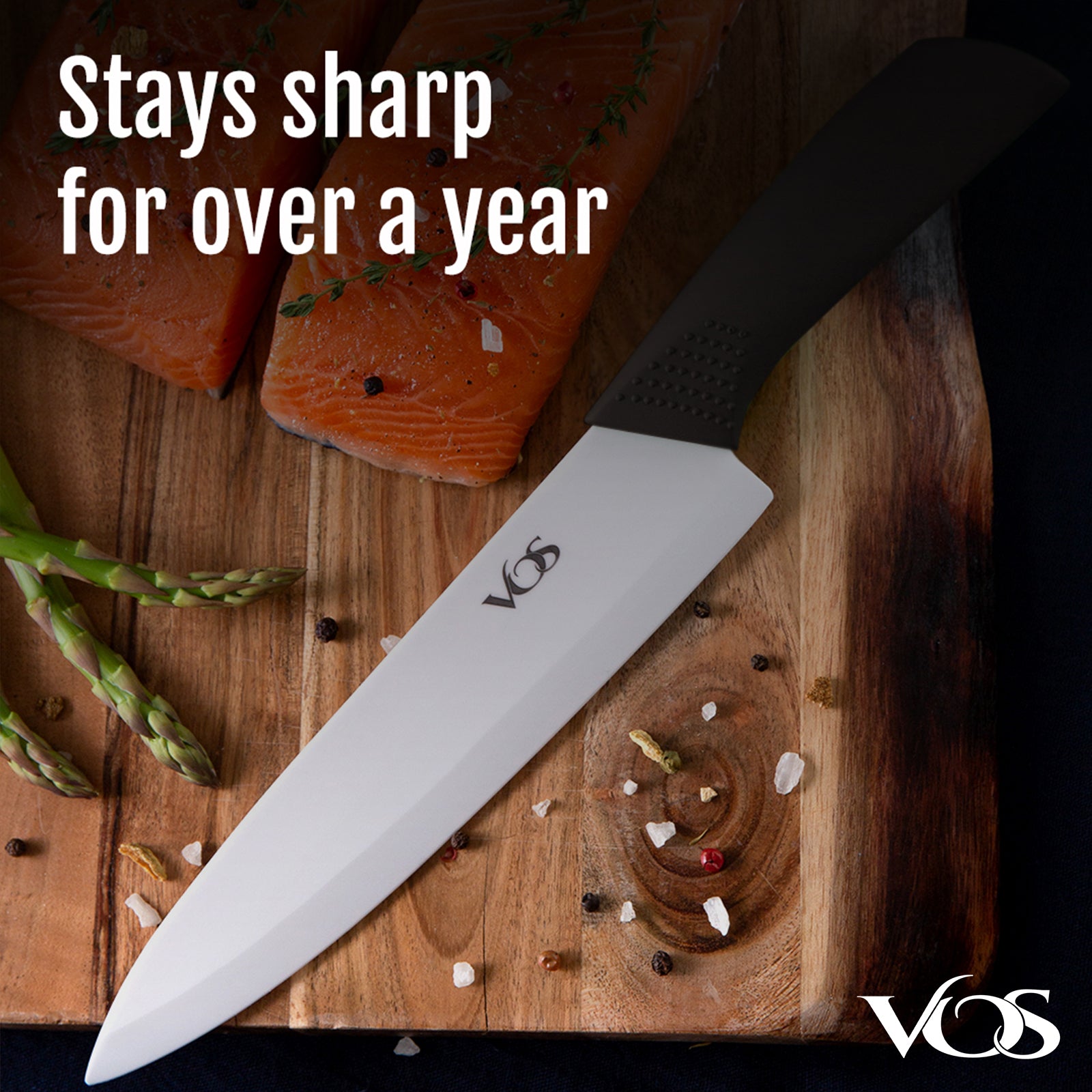 Ceramic knife Ultra Sharp 6 Ceramic Chef's knife with Sheath Cover,Black  Blade