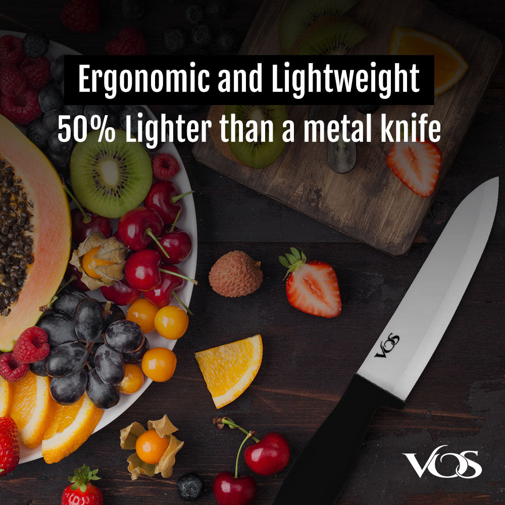 Ceramic Knife Set - 3 Knives & a Peeler - Black – Vosknife