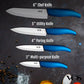 Ceramic 4 Pcs Knife Set with Knives Holder - Blue
