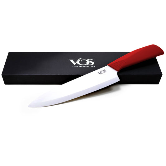 8 Inches Ceramic Knife Chef with Gift box - Red