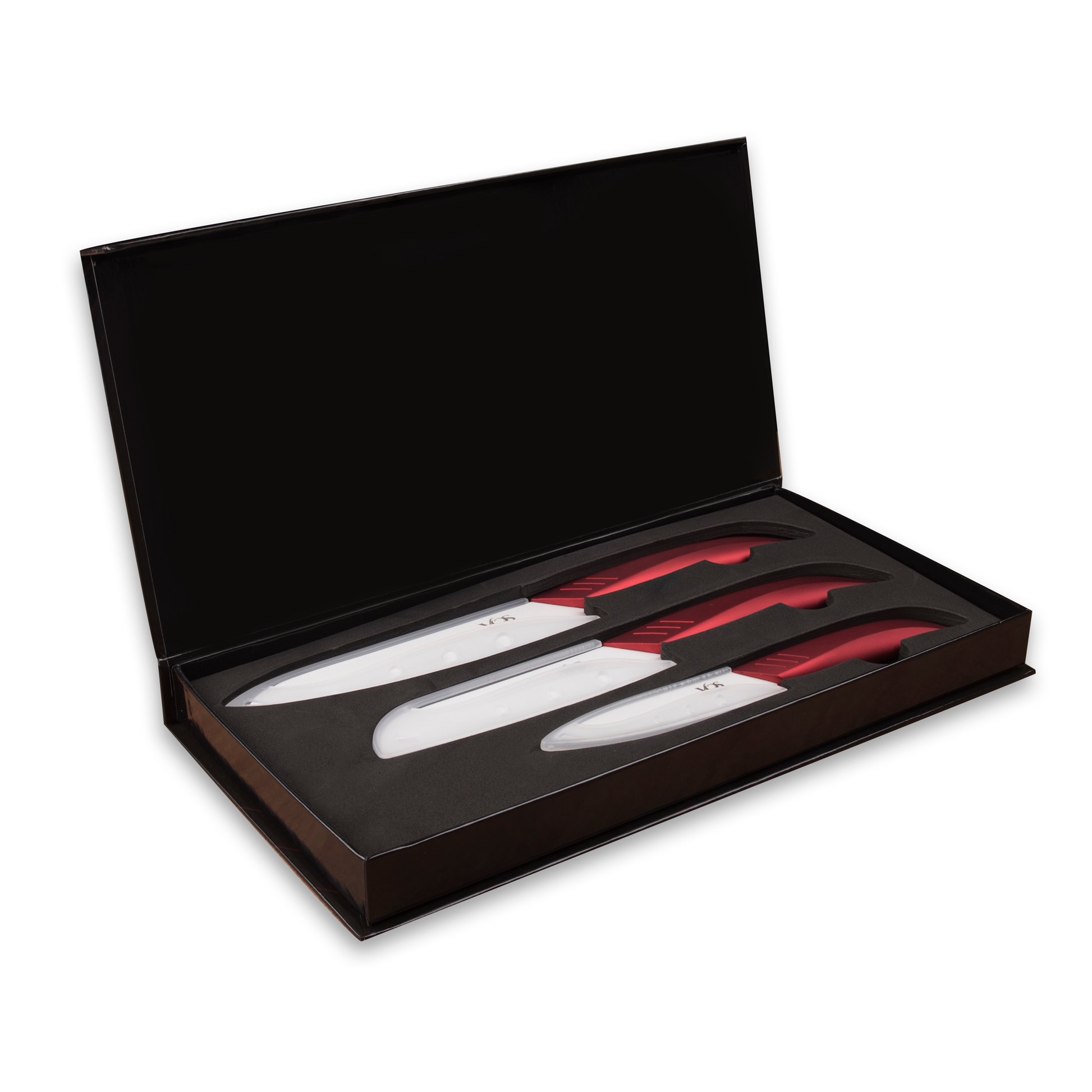 Ceramic Knives Set with Covers - 6 Pcs - Black – Vosknife